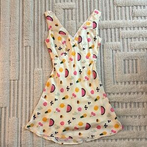 Peppermayo Cream Mini Dress with Fruit Print